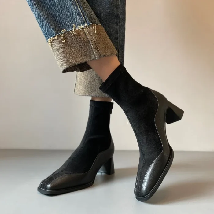 Women’s Ankle Boots – French Retro High Heel - Image 3