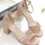 Women's Sandals Open Toe Thick Heel One Strap High Heels Summer New Fashion Fairy Style Versatile Elegant Rubber Bottom Shoes - Image 4