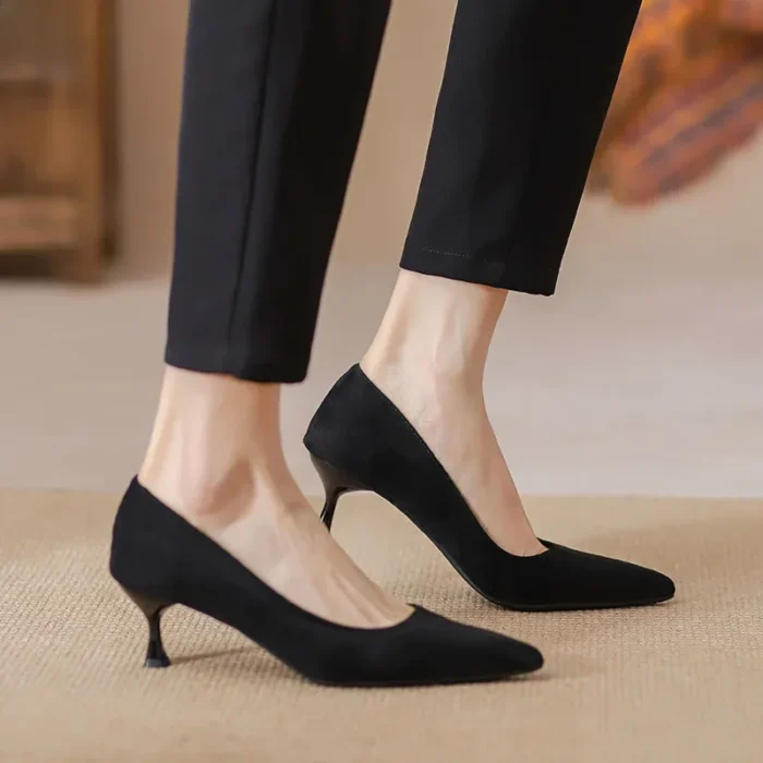 Elegant Black Thin Heel Pumps - Image 2