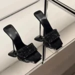 Sexy Sandals Women's Summer High Heels Thin Heel Strap Slip-On Shoes Outdoor Wear Rubber Sole Polyurethane Upper Footwear - Image 2