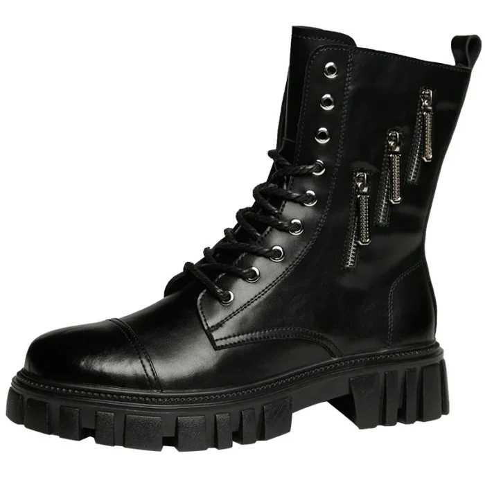 Men’s Leather Boots – Designer Motorcycle Style - Image 3