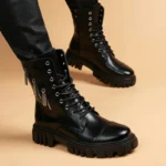 Men’s Leather Boots – Designer Motorcycle Style - Image 4