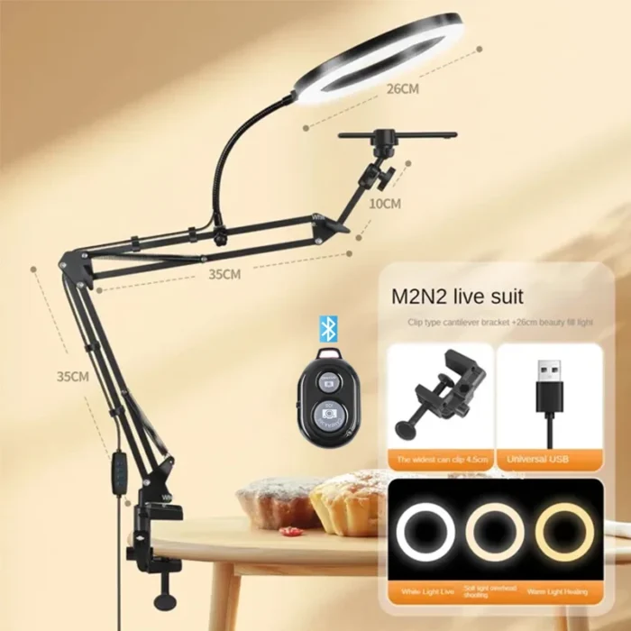 Live Stand Mobile Phone Professional Overhead Lighting Fixed Shooting Camera With Instructi Recording Video Selfie Stick - Image 9