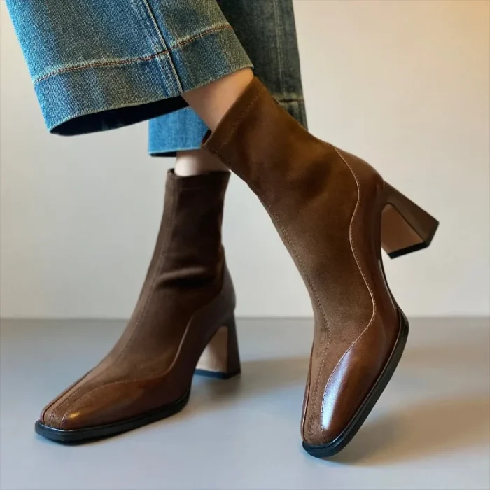 Women’s Ankle Boots – Square Toe & Thick Heel - Image 3