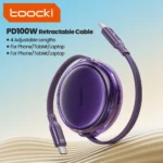 Toocki Retractable 100W USB C Cable For Tablet Laptop Fast Charger Cable For iPhone 15 Pro Max Type C For Samsung S23 Xiaomi  ﻿ - Image 9