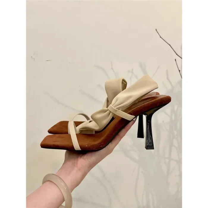 Casual Summer Sandals Commute Thin Heel Exposure New 2025 Toe Shoes Rubber Uppers High Heel Single Shoes from Mainland China - Image 7