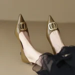 Women’s Heels – Gold Color & Metal Buckle - Image 4