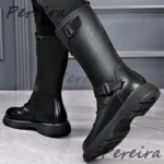 Men’s Leather Boots – Buckle & Winter Style - Image 5