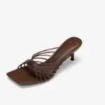 Square Head Cross Strap High Heel Sandals for Women New Style Temperament Stiletto Open Toe Roman Sandals for Outdoor Wear - Image 3