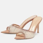 Women High-heeled Rhinestone Slippers Fashion Stiletto High Heels Slippers Flip Flops Woman Pointed Open Toe Slides Party Shoes - Image 9