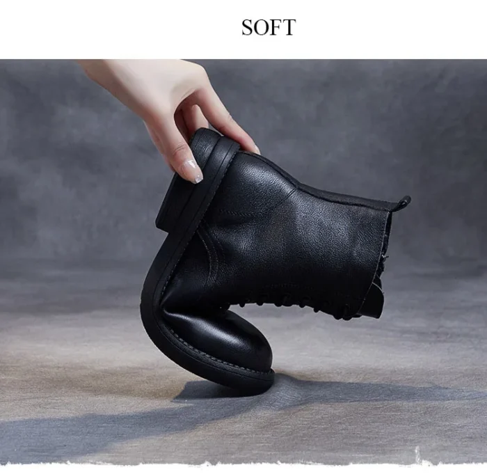 Women’s Ankle Boots – Genuine Leather & Thick Heel - Image 5