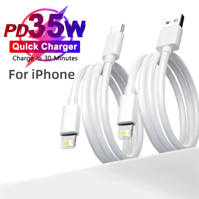 PD 35W USB Cable For iPhone 14 13 12 11 Pro Max 7 8 14 Plus XS XR Fast Charging USB C Cable Charger Date Wire Accessories - Image 1
