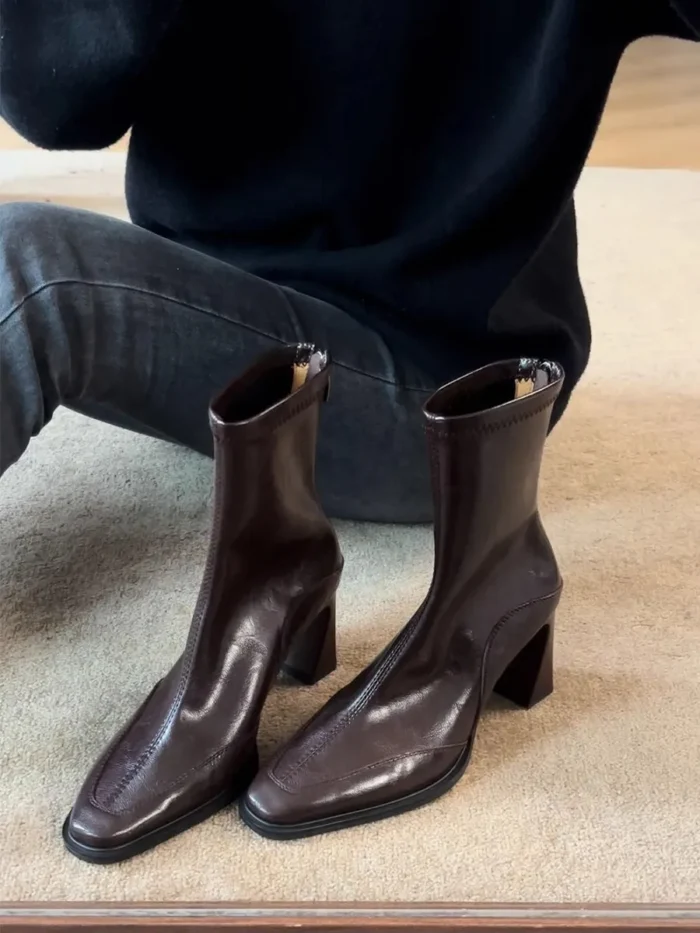 Women’s Ankle Boots – Elegant Leather & Heel - Image 8