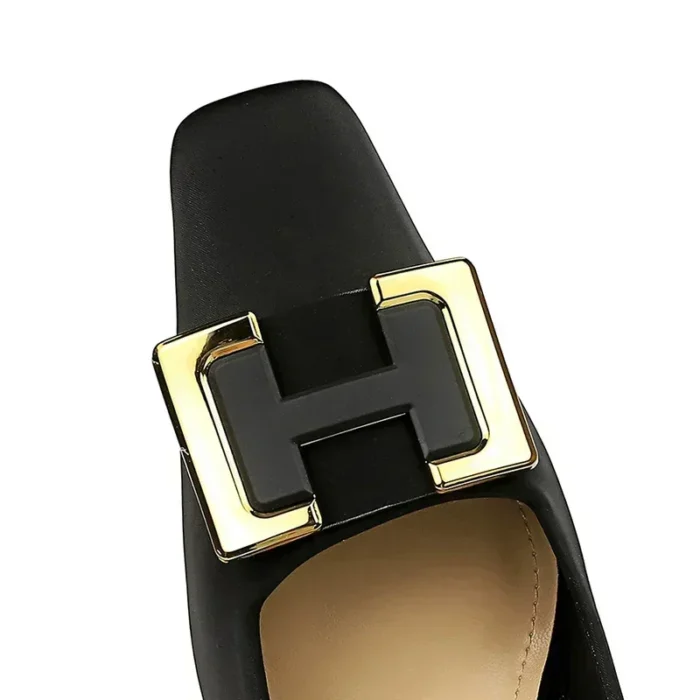 Women’s Dress Pumps – Square Toe & Metal Buckle - Image 4