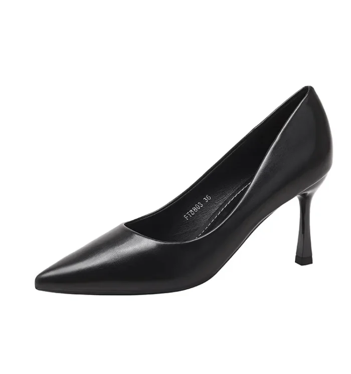 Elegant Black Thin Heel Pumps - Image 1
