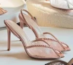 Peep Toe Rhinestones Lace Back Strap Sexy High Heels 2025 Size 35-40 Side Empty Party Sandals Pointed Toe Luxury Party Sandals - Image 8