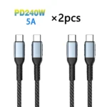 UGOURD PD240W Ultra Fast Charge Cable Type Usb C 100W type c Charger Cable for iphone 15 xiaomi MacBook Pro With E-Marker chip - Image 9
