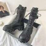 Women’s Leather Boots – Lace-Up Platform Style - Image 2