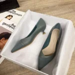 French Style Low Heel Pointed Toe Single Shoes Black Work Shoes 3cm Heel Spring Summer Fashion Flat High Heels Adult Footwear - Image 3