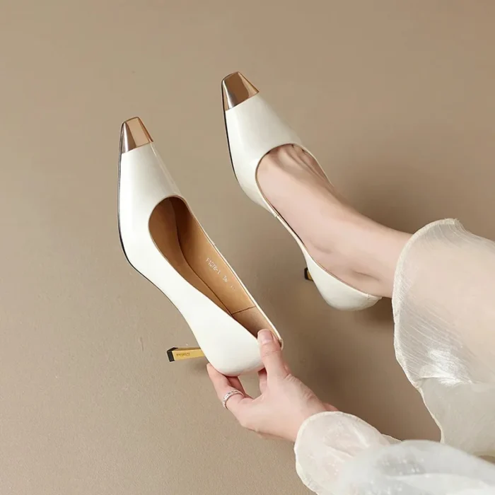 Women’s Heels – Nude Color & Metal Detail - Image 6