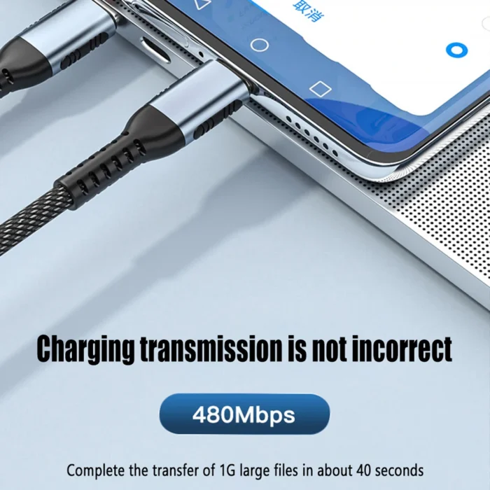 UGOURD PD240W Ultra Fast Charge Cable Type Usb C 100W type c Charger Cable for iphone 15 xiaomi MacBook Pro With E-Marker chip - Image 4