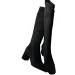 Women’s Knee-High Boots – Suede & Chunky Heel - Image 3