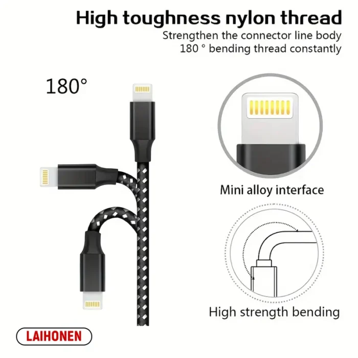 1M 2M 3M USB A To Lightning MFi Certified  Cable For iPhone 14 13 12 11 X XR Pro Max Fast Charging Cable Charger Data Wire Cord - Image 2