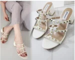 Lady Big Size 33-48 High Heels Slides With Rivets British Style Fashion Women Shoes Outdoor Gold Silver Matte Shiny No V Slipper - Image 21