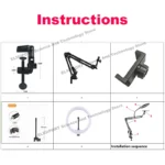 Live Stand Mobile Phone Professional Overhead Lighting Fixed Shooting Camera With Instructi Recording Video Selfie Stick - Image 6