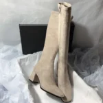 Women’s Knee-High Boots – Suede & Chunky Heel - Image 4