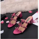 Lady Big Size 33-48 High Heels Slides With Rivets British Style Fashion Women Shoes Outdoor Gold Silver Matte Shiny No V Slipper - Image 10