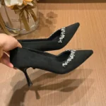 Women's 9cm High Heel Single Shoes Spring Autumn New Velvet Pointed Toe Professional Work Shoes Thin Heel Slip-On Shoes - Image 6