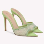 Women High-heeled Rhinestone Slippers Fashion Stiletto High Heels Slippers Flip Flops Woman Pointed Open Toe Slides Party Shoes - Image 5