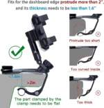 Car Phone Holder Mount for Dashboard, 1200° Rotating Cell Phone Holder for Car, Universal Big Clamp Car Phone Mount Compatible W - Image 4