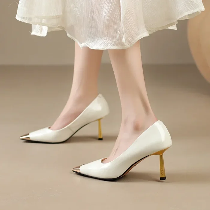 Women’s Heels – Nude Color & Metal Detail - Image 4