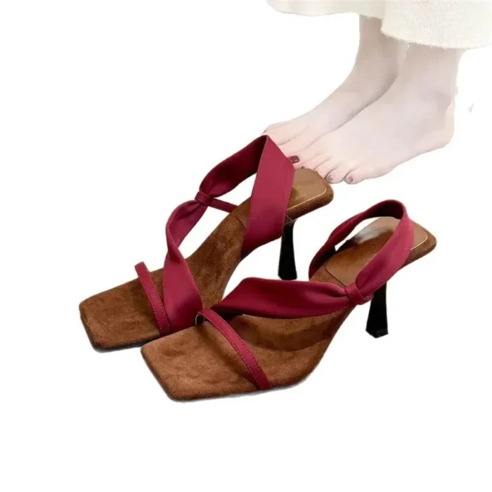 Casual Summer Sandals Commute Thin Heel Exposure New 2025 Toe Shoes Rubber Uppers High Heel Single Shoes from Mainland China - Image 5