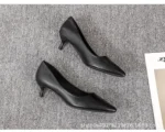 Stylish Pointed Toe High Heels for Air Stewardess Women's Professional Work Shoes Elegant Thin Heel Formal Black Leather Shoes - Image 8