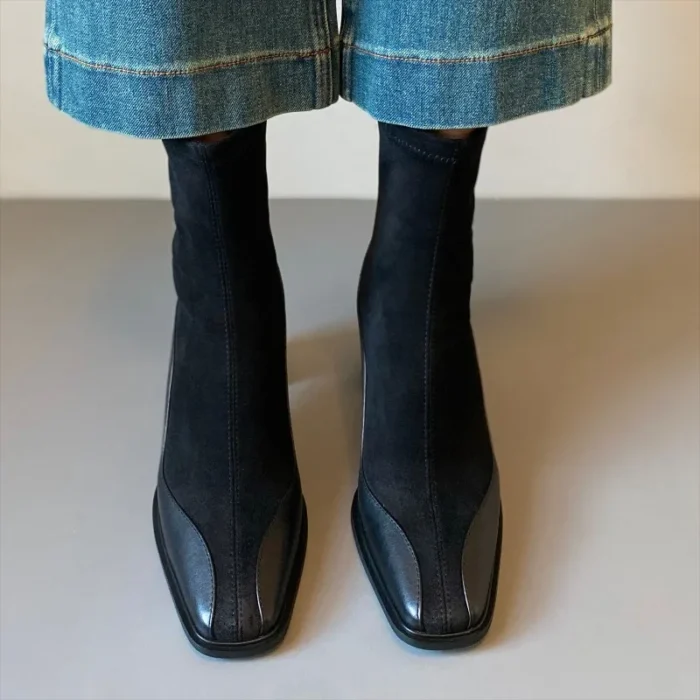 Women’s Ankle Boots – Square Toe & Thick Heel - Image 2