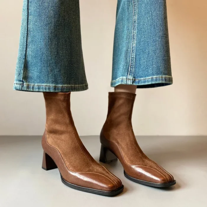 Women’s Ankle Boots – French Retro High Heel - Image 5