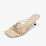 Square Head Cross Strap High Heel Sandals for Women New Style Temperament Stiletto Open Toe Roman Sandals for Outdoor Wear - Image 4