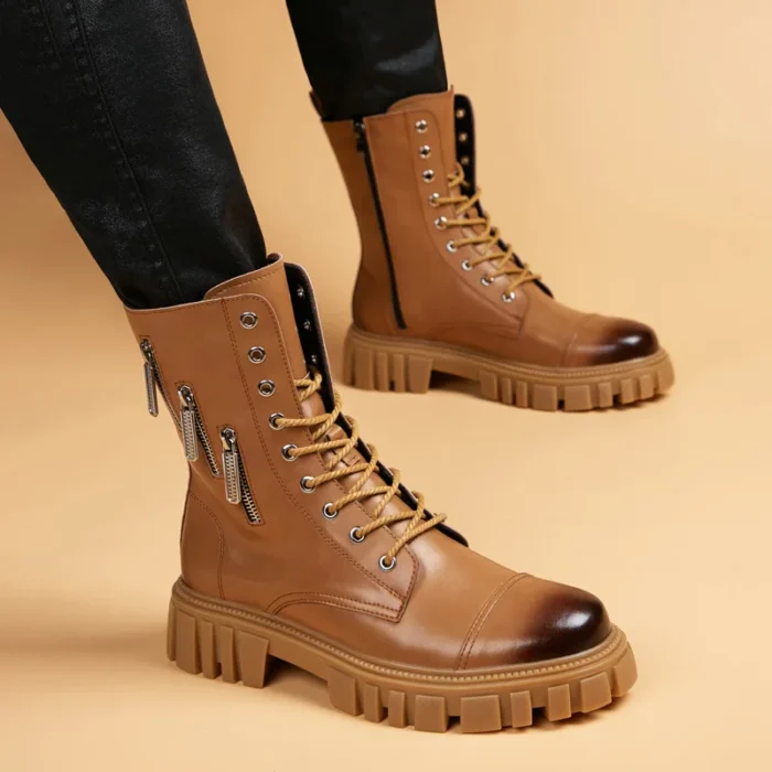 Men’s Leather Boots – Designer Motorcycle Style - Image 6