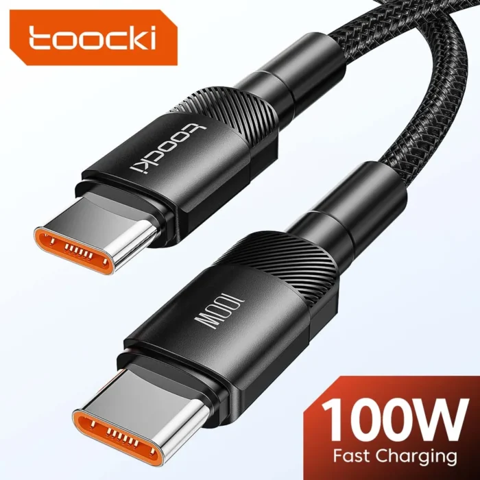Toocki 100W Type C to USB C Cable PD 3.0 Quick Charge 4.0 Fast Charging Type C to Type C for iPhone 15 Macbook Samsung Xiaomi - Image 1
