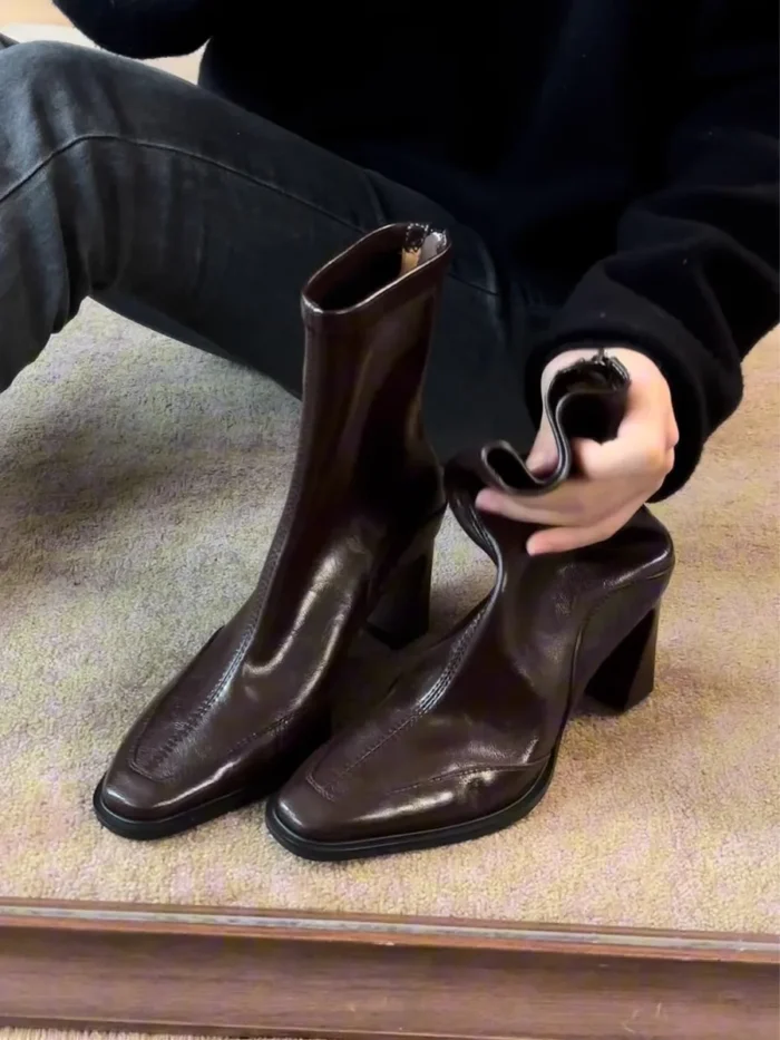Women’s Ankle Boots – Elegant Leather & Heel - Image 6