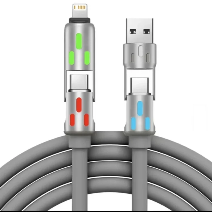 240W 4-in-1 Super Fast Charging Cable RGB Breathing Light Type-C For iPhone7-16ProMax iPad Notebook Tablet Mobile Phone Samsung - Image 8