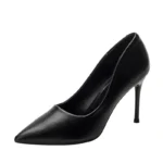 Stylish Pointed Toe High Heels for Air Stewardess Women's Professional Work Shoes Elegant Thin Heel Formal Black Leather Shoes - Image 4