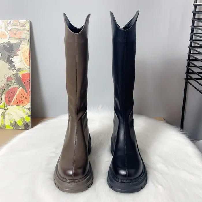 Women’s Long Boots – Fleece Lined & Platform Style - Image 4