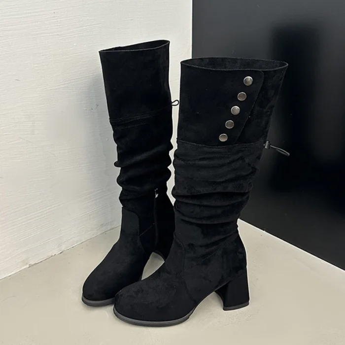 Women’s Knee-High Boots – Vintage & Slip-On Style - Image 4