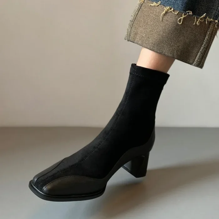 Women’s Ankle Boots – Square Toe & Thick Heel - Image 6