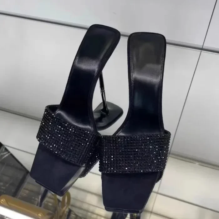 Sexy Sandals Women's Summer High Heels Thin Heel Strap Slip-On Shoes Outdoor Wear Rubber Sole Polyurethane Upper Footwear - Image 5