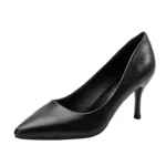 Stylish Pointed Toe High Heels for Air Stewardess Women's Professional Work Shoes Elegant Thin Heel Formal Black Leather Shoes - Image 3